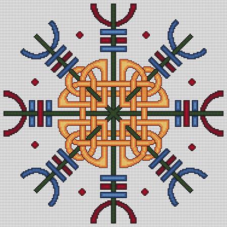 Artists Alley Aegishjalmr Viking Rune Cross Stitch Pattern