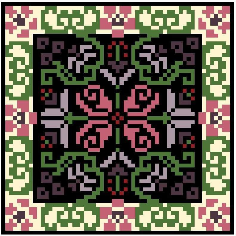 Landmark Tapestries & Charts Arts & Crafts Rose Pincushion Cross Stitch Pattern