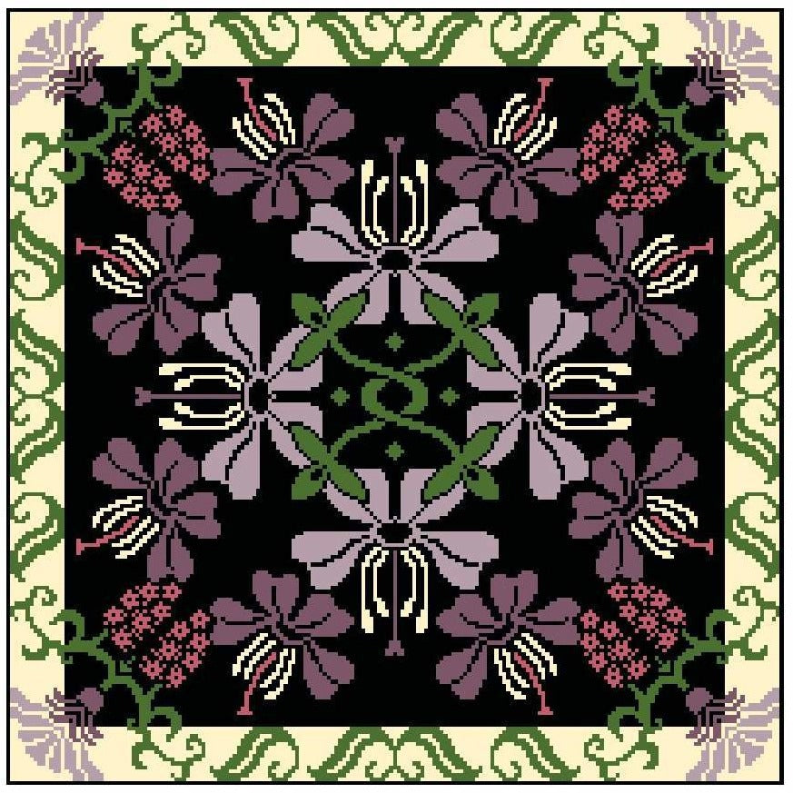 Landmark Tapestries & Charts Arts & Crafts Orchid Pillow Cross Stitch Pattern