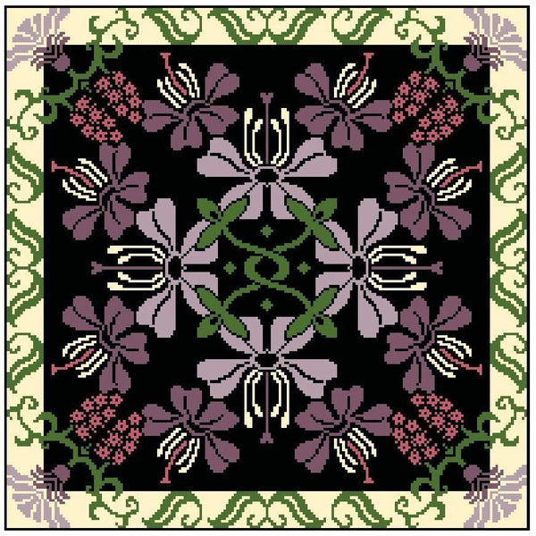 Landmark Tapestries & Charts Arts & Crafts Orchid Pillow Cross Stitch Pattern