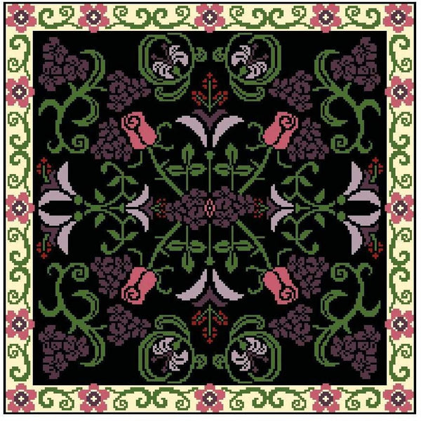 Landmark Tapestries & Charts Arts & Crafts Rose Pillow Cross Stitch Pattern