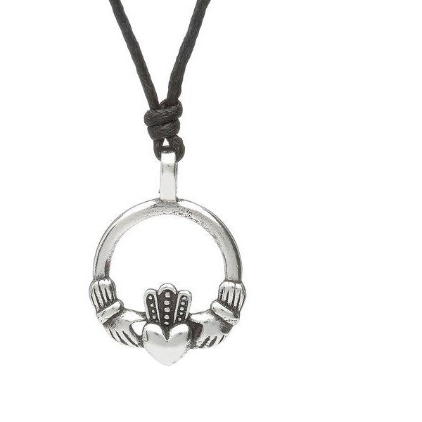 Celtic Legend Claddagh Pewter Choker Pendant