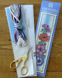 Anemones Bookmark Cross Stitch Kit