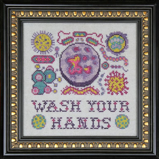 Ink Circles Arranging Microbes Cross Stitch Pattern