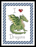 Artecy I Love Dragons Cross Stitch Pattern
