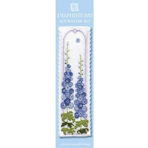 Textile Heritage Delphiniums Bookmark Cross Stitch Kit