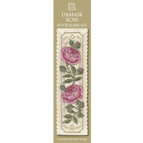 Textile Heritage Damask Rose Bookmark Cross Stitch Kit