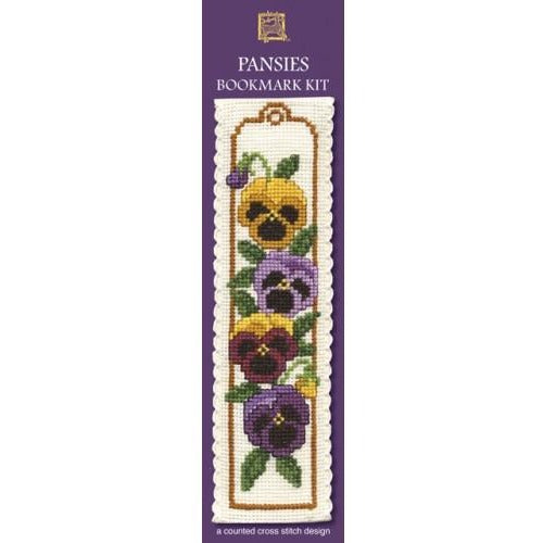 Textile Heritage Pansies Bookmark Cross Stitch Kit