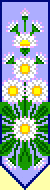 Botanical Bookmark Garden Daisy Cross Stitch Pattern