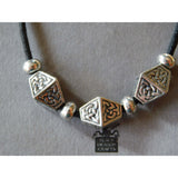 Celtic Pewter Bead Necklace Choker 3 Octi