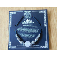 Celtic Pewter Necklace Rose Quartz Gem Choker Urn Sphere