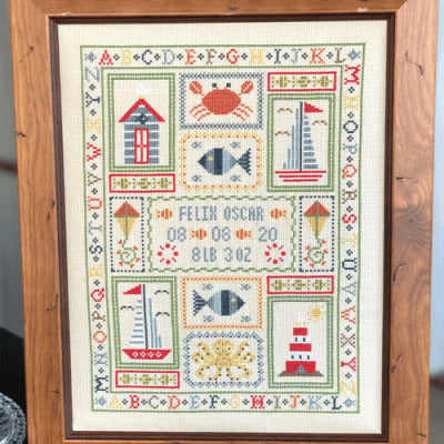 Historical Sampler Company Boat Birth Sampler Cross Stitch Pattern