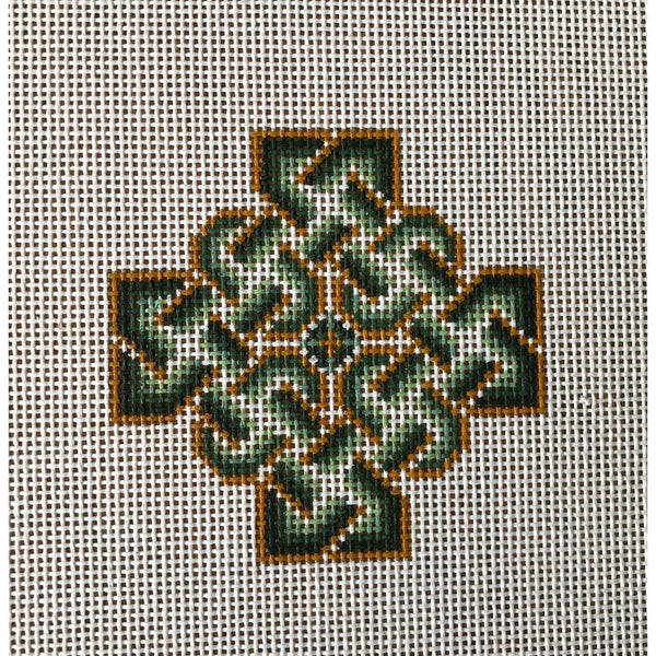 Celtic Knot Cross Hand Painted Needlepoint Canvases