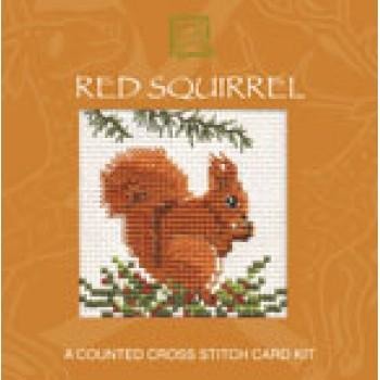 Textile Heritage Red Squirrel Miniature Card Cross Stitch Kit