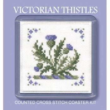 Textile Heritage Victorian Thistles Coaster Cross Stitch Kit
