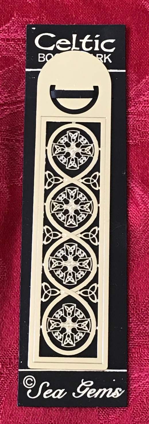 Sea Gems Enamel Metallic Bookmark Celtic Cross Filigree