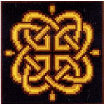 Branwen Golden Celtic Knot - Cross Stitch Pattern