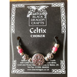 Black Dragon Crafts Solid Pewter & Silver Plated Jewelry - Celtix Choker Pink