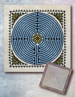 Ink Circles Chartres Labyrinth Cross Stitch Pattern