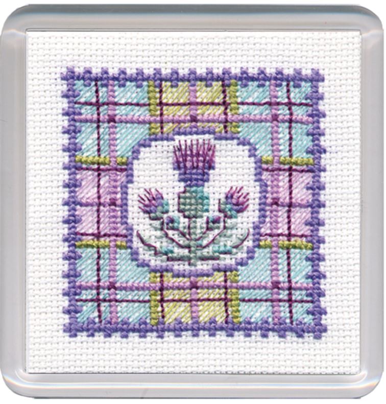 Textile Heritage Tartan Thistles Coaster Cross Stitch Kit