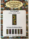 Landmark Tapestries & Charts Victorian Tile Miniatures Corn Marigold Cross Stitch Pattern