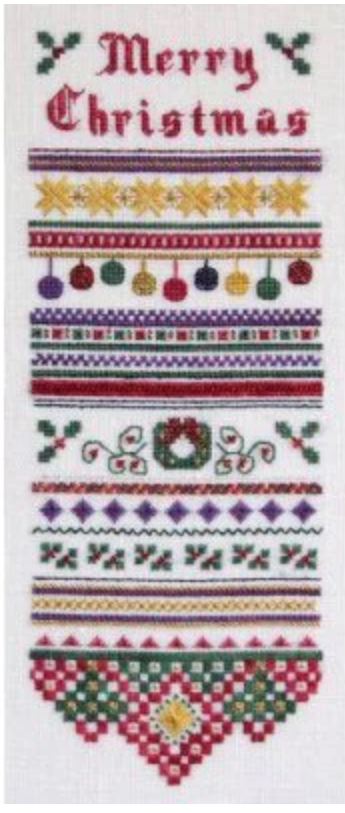 Dinky Dyes Christmas Holly Sampler Cross Stitch Pattern & Silk Floss Thread Pack