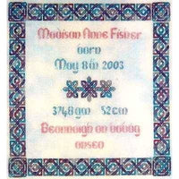 Dinky Dyes Celtic Birth Sampler Cross Stitch Pattern