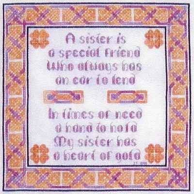 Dinky Dyes Celtic Sister Sampler Cross Stitch Pattern