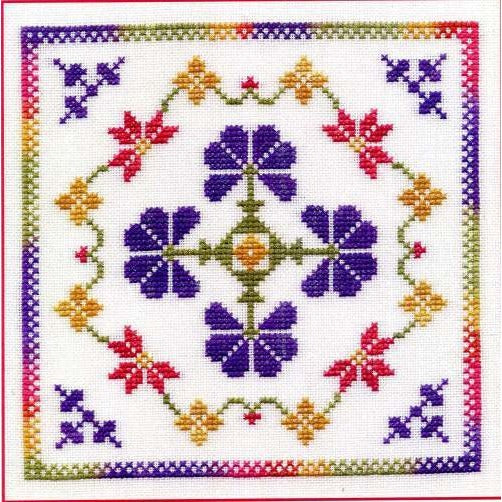 Dinky Dyes Flora Cross Stitch Pattern & Silk Thread Pack