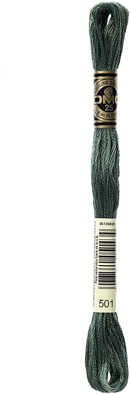 DMC Stranded Embroidery Cotton Floss - 501 - Dark Blue Green - 1 Skein