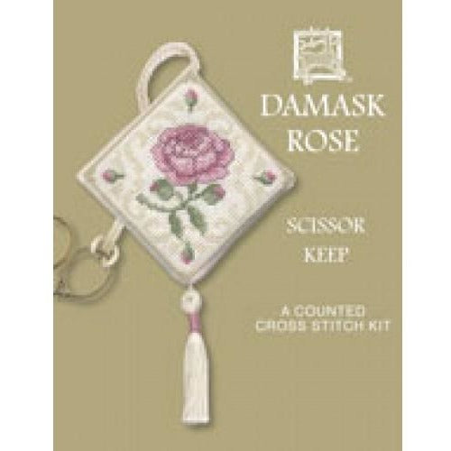 Textile Heritage Scissor Keep Cross Stitch Kit - Damask Rose