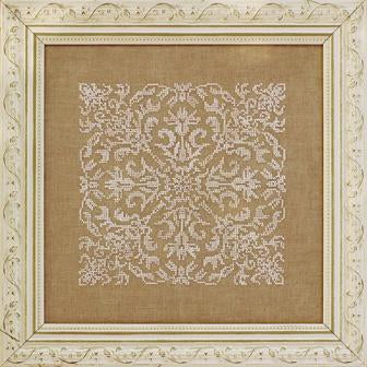 Ink Circles Damask Square Cross Stitch Pattern
