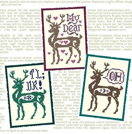 Ink Circles Deer Me Cross Stitch Pattern