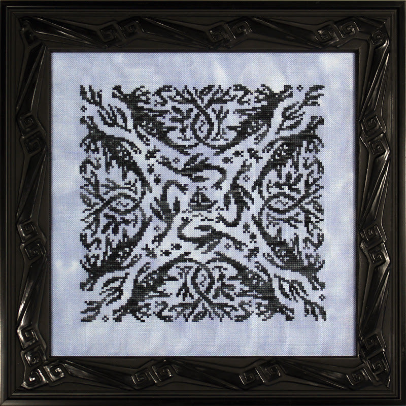 Ink Circles Elemental Dragons: Water Cross Stitch Pattern