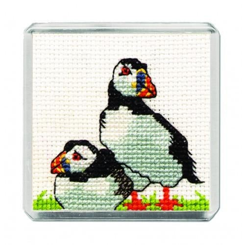 Textile Heritage Puffin Fridge Refrigerator Magnet Cross Stitch Kit