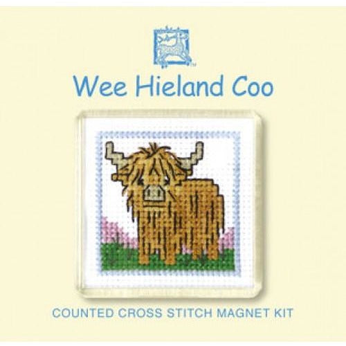 Textile Heritage Wee Hieland Coo Refrigerator Magnet Cross Stitch Kit