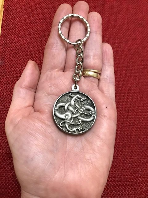 Gotland Serpent Relief Disc Pewter Key Ring