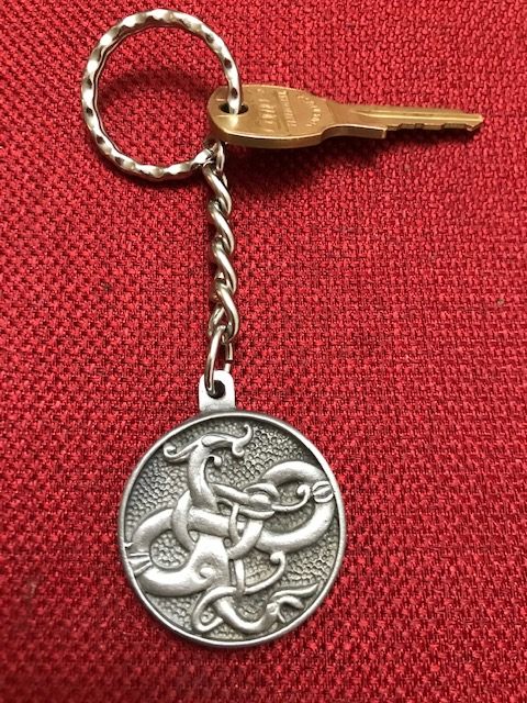 Gotland Serpent Relief Disc Pewter Key Ring