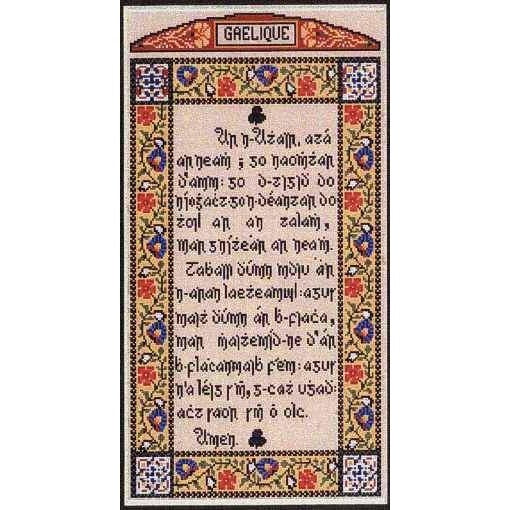 Gaelique Lord's Prayer Cross Stitch Pattern