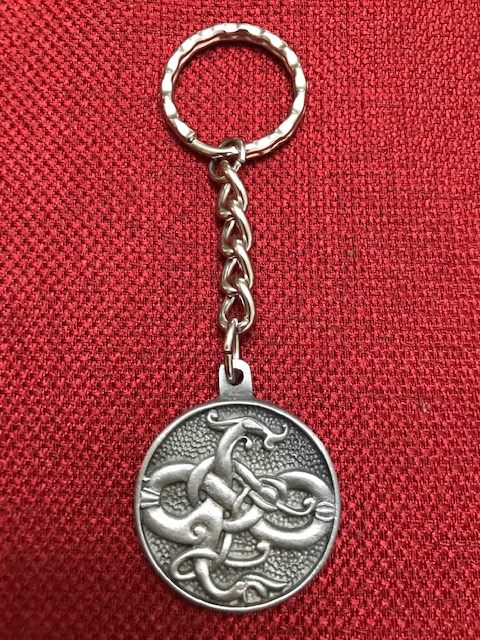 Gotland Serpent Relief Disc Pewter Key Ring