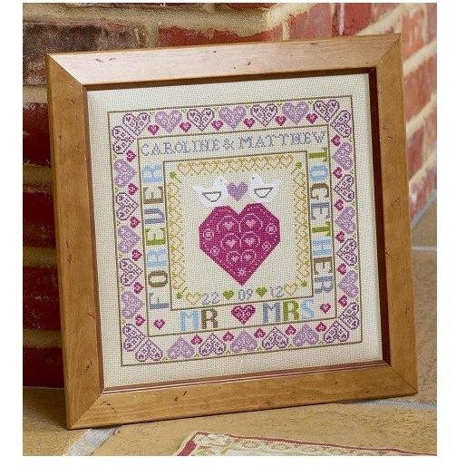 Historical Sampler Company Bird & Heart Wedding Sampler Cross Stitch Pattern