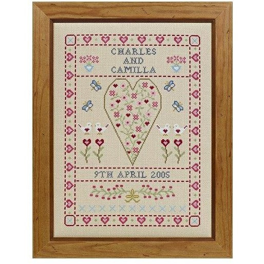 Historical Sampler Company Swag & Heart Wedding Sampler Cross Stitch Pattern