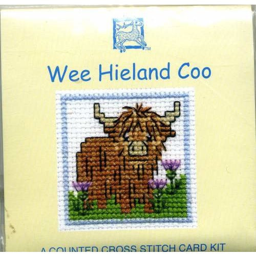 Textile Heritage Wee Hieland Coo Miniature Card Cross Stitch Kit