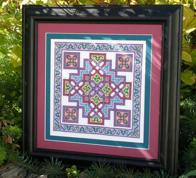 Ink Circles Dogwood Square Celtic Cross Stitch Pattern