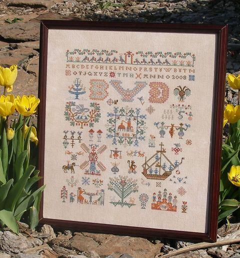 Ink Circles Dutch Beast Cross Stitch Pattern