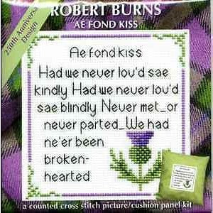Textile Heritage Robert Burns Ae Fond Kiss Cross Stitch Kit