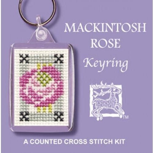 Textile Heritage Mackintosh Rose Keyring Cross Stitch Kit