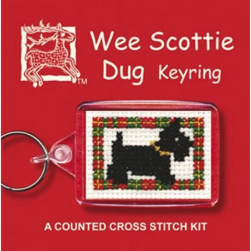 Textile Heritage Wee Scottie Dug (Dog) Keyring Cross Stitch Kit