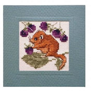 Textile Heritage Dormouse Miniature Card Cross Stitch Kit