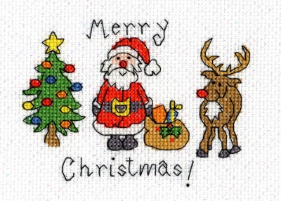 Bothy Threads Christmas Card - Merry Christmas Cross Stitch Kit